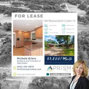 For Lease: 11917 Brookwood Circle Austin TX 78750 - 11917 Brookwood Cir - 11917 Brookwood Austin - Homes for Lease in Austin TX - Prism Realty - Prism Real Estate - Michele Eilers